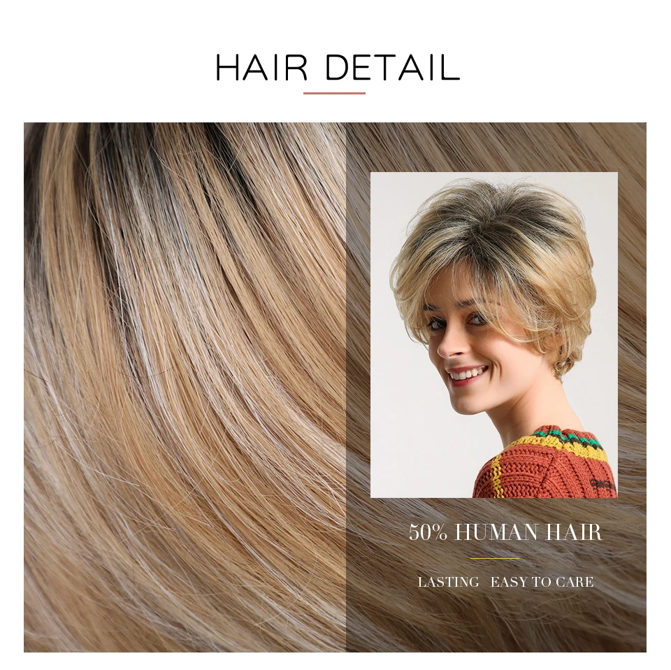 INHAIR кубик синтетический парик короткие прямые волосы пушистые Косплей смешанный цвет серый парики для женщин