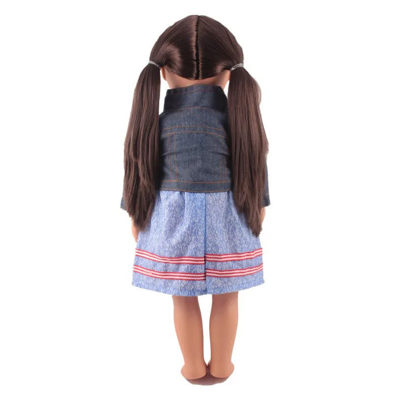 18 дюймов США Девочка Кукла одежда пальто и небесно голубое платье partydress наряды
