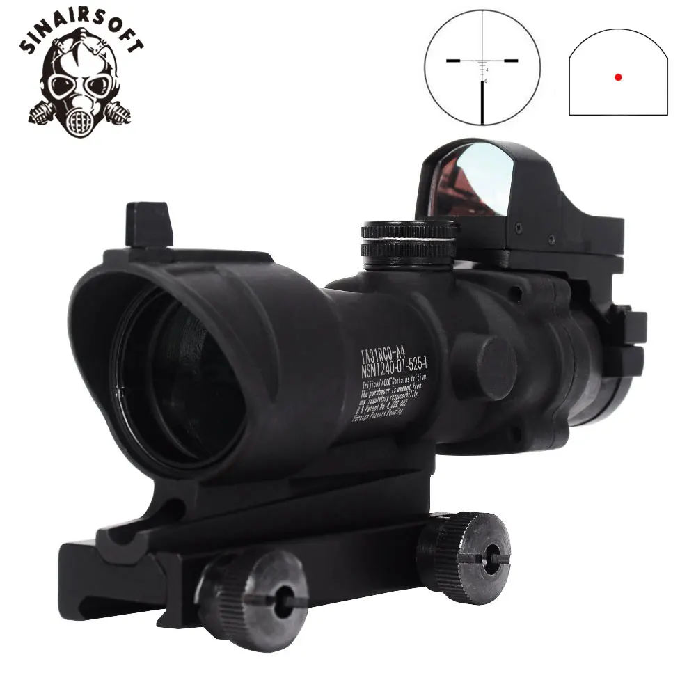 

Прицел Тактический Acog 4x32, с креплением QD, с красной точкой