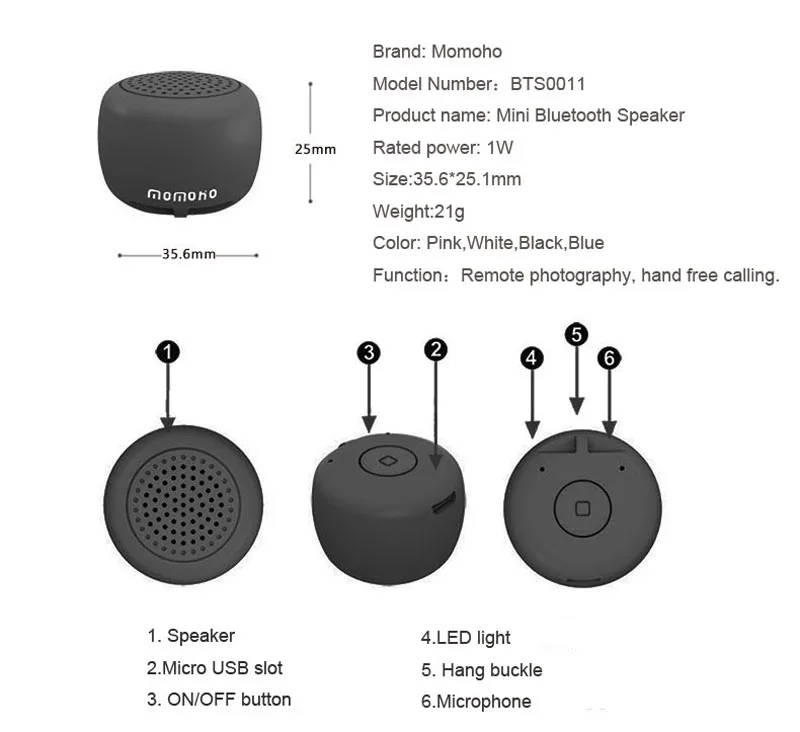 Портативный ультра-Мини Bluetooth динамик портативный беспроводной динамик Bluetooth динамик с удаленной фотографией мини-динамик