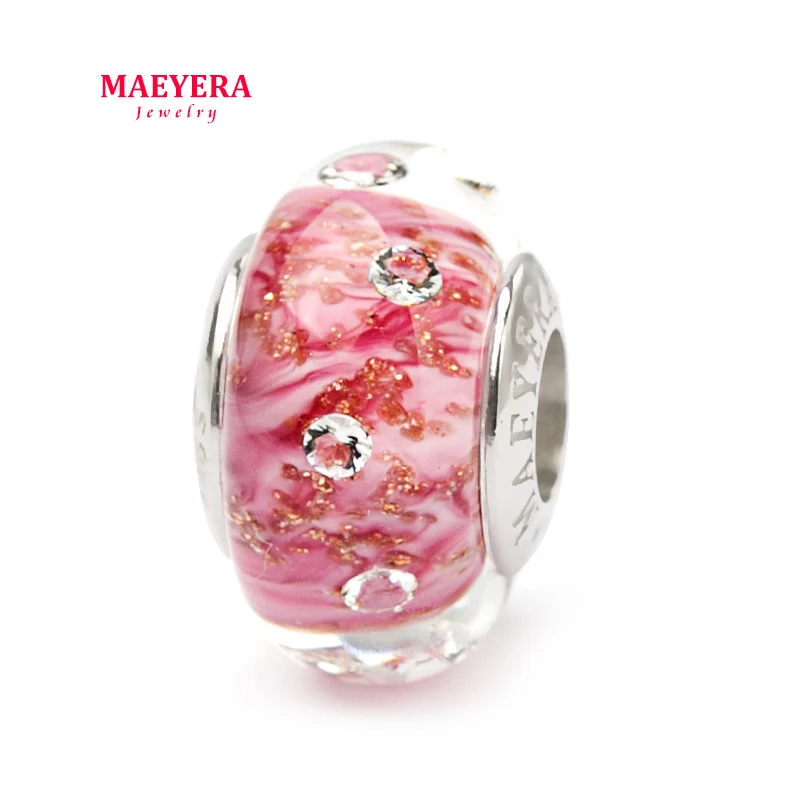 MAEYERA ювелирные изделия настоящее S925 Ядро Циркон розовый Полночь звездное небо