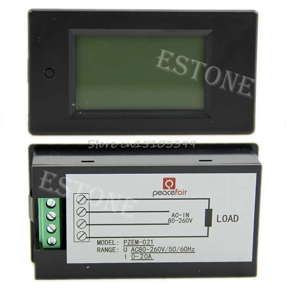 AC 80-260V lcd цифровой 20A вольт ватт измеритель мощности Амперметр Вольтметр G08 и Прямая поставка
