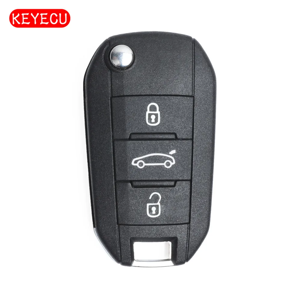 KEYECU флип ключ дистанционный ключ-брелок от машины 3B 433 МГц ID46 для Peugeot 208 308 508 3008 5008 |