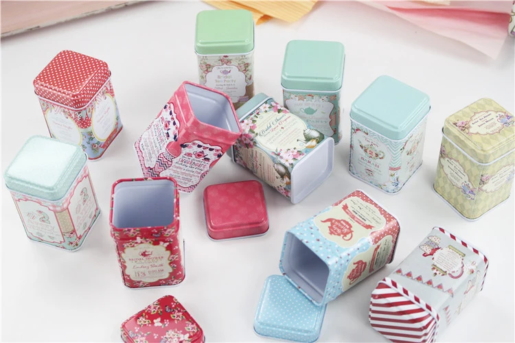 24 шт./лот винтажная коробка для цветочной помады маленькая жестяная деликатный