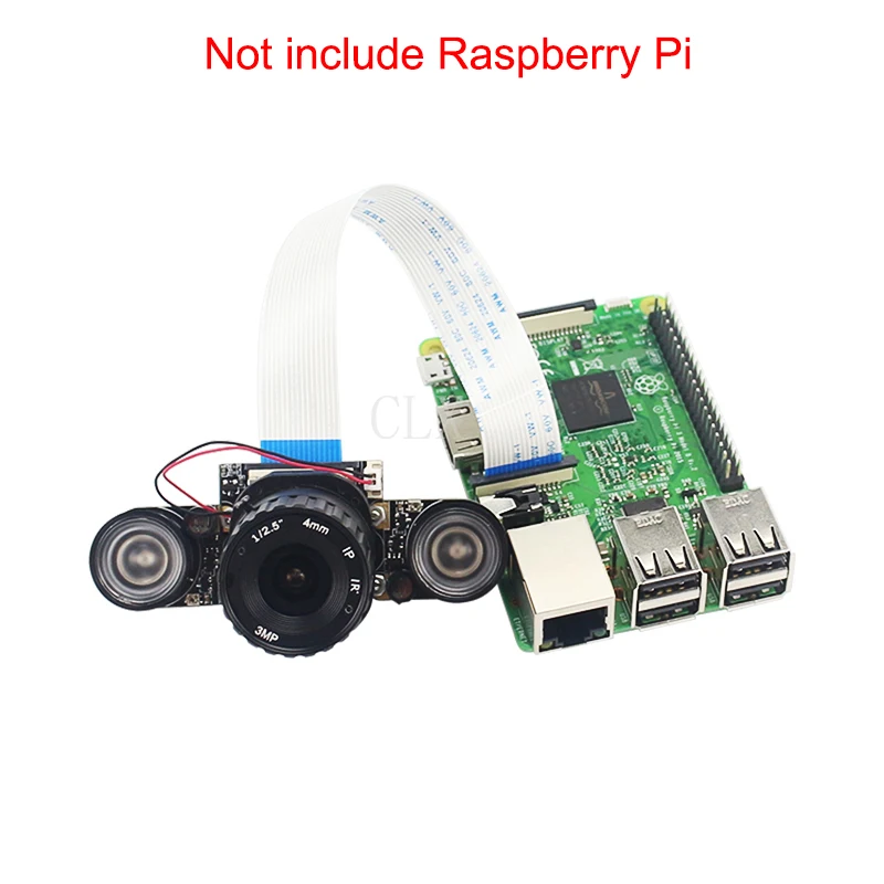 Raspberry Pi 3 Модель B + 5MP Камера IR-CUT 4 мм Фокусное Регулируемая Длина Ночное видение NoIR