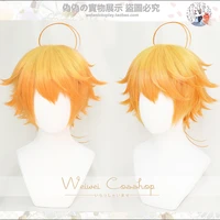 the promised neverland yakusoku no neverland emma short blonde and orange hair cosplay costume wig free wig cap
