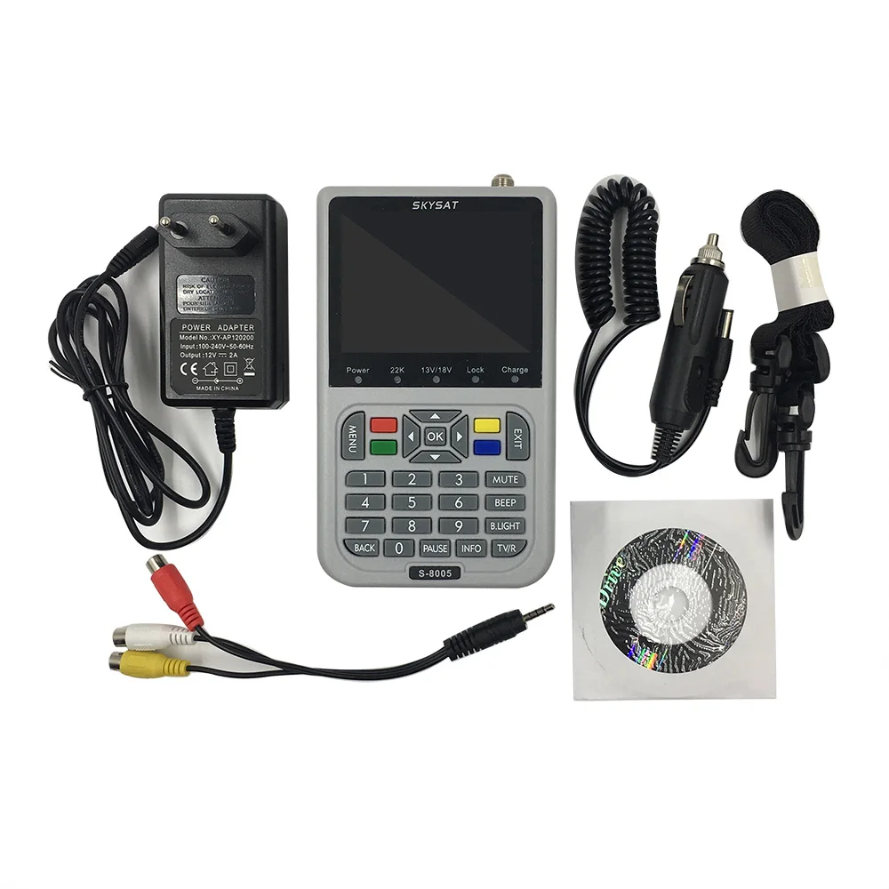 DVB S2 Цифровой спутниковый эхолот HD SKYSAT S 8005 с 3 5 дюймовым экраном анализатор