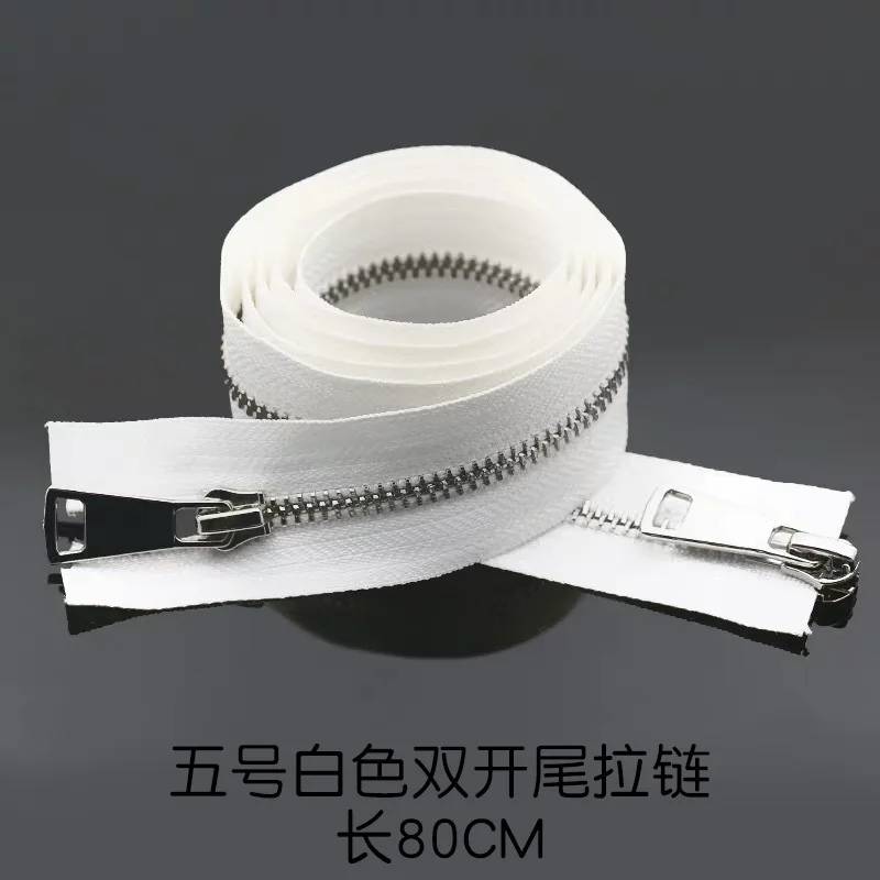 3-80CM 5# молния для шитья разделенная Съемная молния с двойными ползунками 80 см 100 см модная молния для пальто куртки - Цвет: 3-80CM