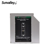 sunvalley 12 7mm 2nd hdd caddy 2 5 hdd case aluminum support 2tb hdd sata 3 ngff m 2 ssd for notebook dvdcd rom optical bay