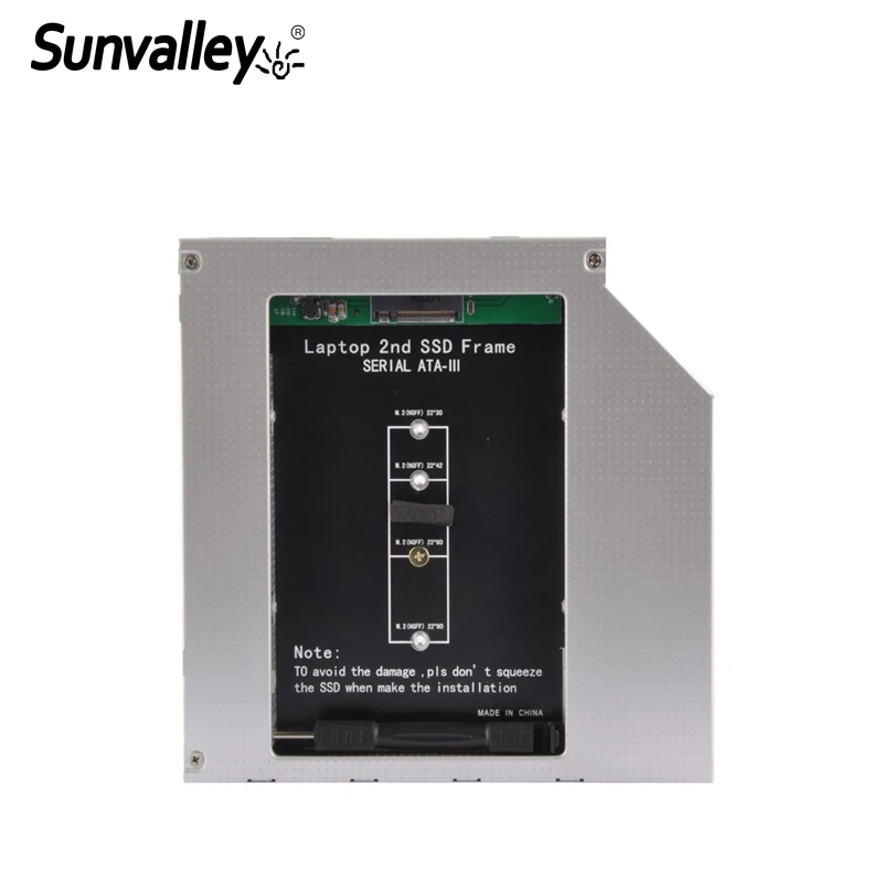 Sunдолина 12 7 мм 2 й HDD Caddy 5 &quotHDD Чехол алюминиевый Поддержка ТБ SATA 3 NGFF M.2 SSD для