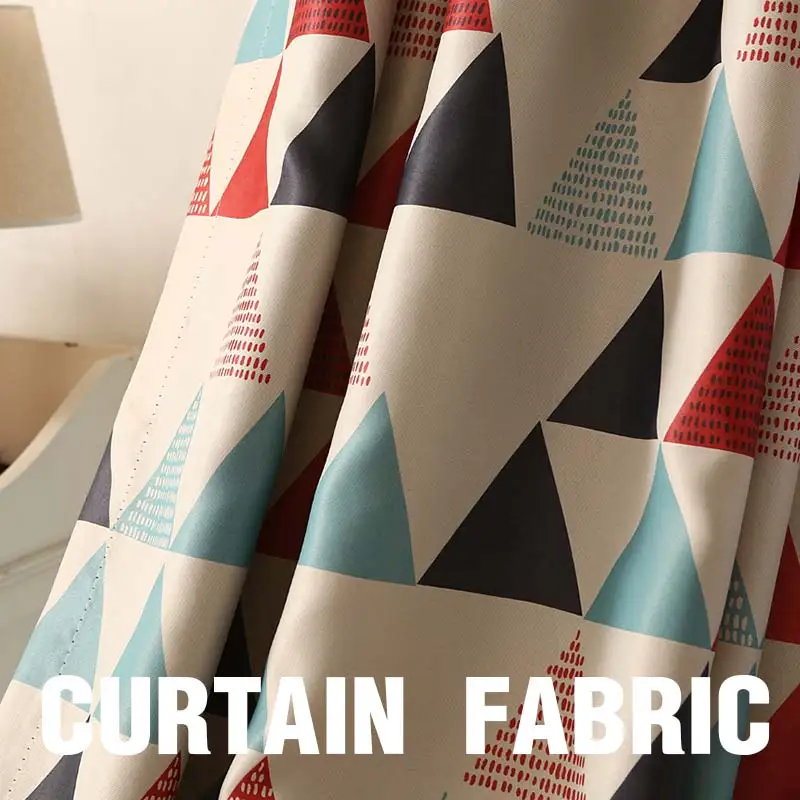 Curtain Fabric Red Современные Геометрические Шторы для Гостиной Спальня Роскошные Шторы на Окне, Бренд Шторы Плотные Детские Комнаты Перегородкой Шторы - Цвет: Curtain Fabric Red