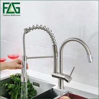 deck mounted nickle brushed brass kitchen faucet pull out sprayer vessel bar sink faucet single handle hole mixer tap