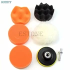 Kris 7 шт. 3-дюймовая Полировочная прокладка, автомобильный комплект для полировки колес автомобиля, буфер + M10 буровой адаптер, комплект для колеса, буфер с адаптером для сверления