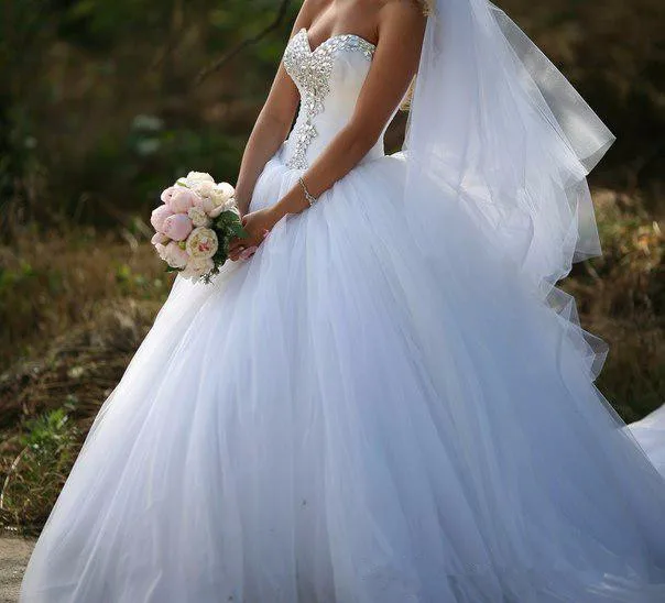 Vestido De Noiva 2021 Designers Princess Sweetheart Crystal Wedding Dresses Ball Gown wedding gown Tulle Lace Up bridal dresses | Свадьбы и