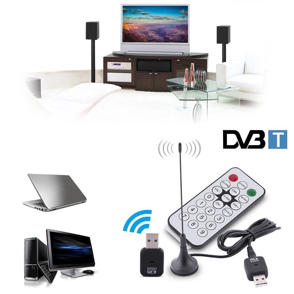 1 шт. USB 2 0 цифровой DVB T SDR + DAB FM HDTV тюнер приемник палка RTL2832U R820T2 высокое
