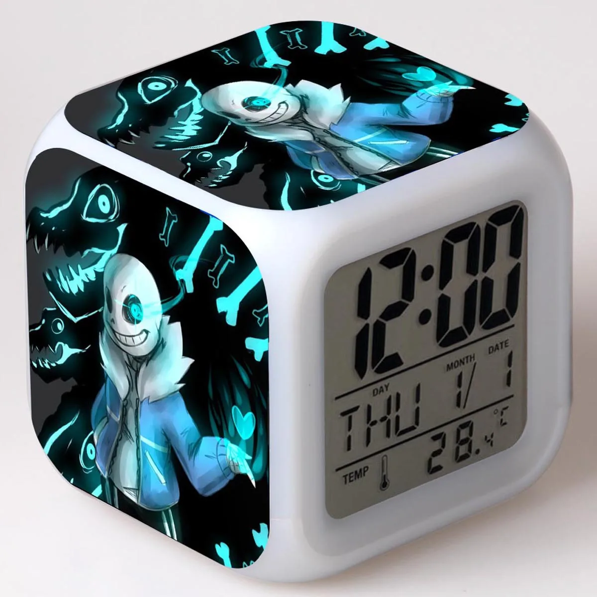 12 Undertale мультяшный будильник детские игрушки Led reloj будильник, цифровой Электронные часы с будильником wake up light table reveil wekker - Цвет: 12