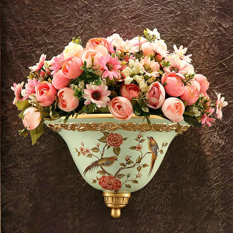 vase 11 Настенная Цветочная ваза для свадебного украшения ручной работы, скульптура из смолы, статуя, искусственные цветы, вазы для дома, гостиной, современный декор - Цвет: vase 11