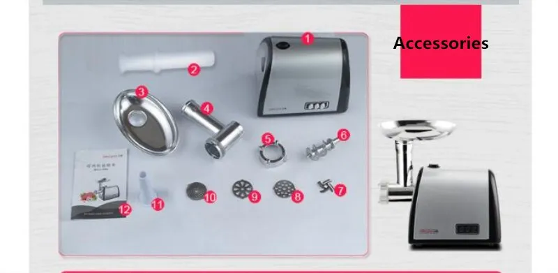 

2018 JINKELI stainless steel meat grinder chopper slicer machine,multifuction mincer machine,electric sausage machine free ship