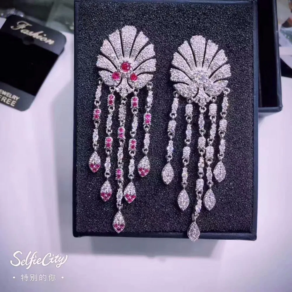 Модные прозрачные длинные висячие серьги Marquise CZ, роскошные красивые свадебные серьги невесты для женщин, рождественские подарки E-176