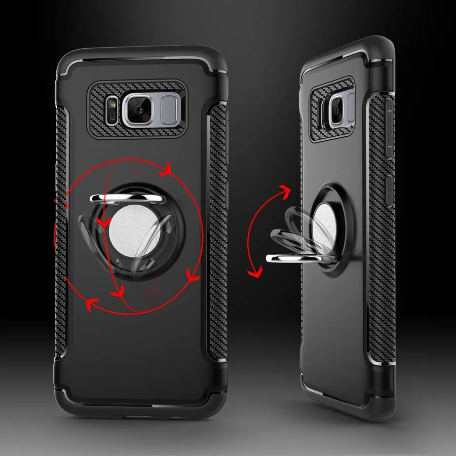 С Чехол с кольцом для пальца Samsung Galaxy S8 S9 J3 J5 J7 2016 2017 плюс металлический