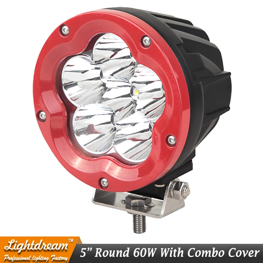 2PCS 5INCH 60W LED WORK LIGHT SPOT FLOOD BEAM FOG LAMP FOR OFFROAD MACHINERY 4WD ATV SUV USE TRACTOR DRIVING Free shipping | Автомобили и