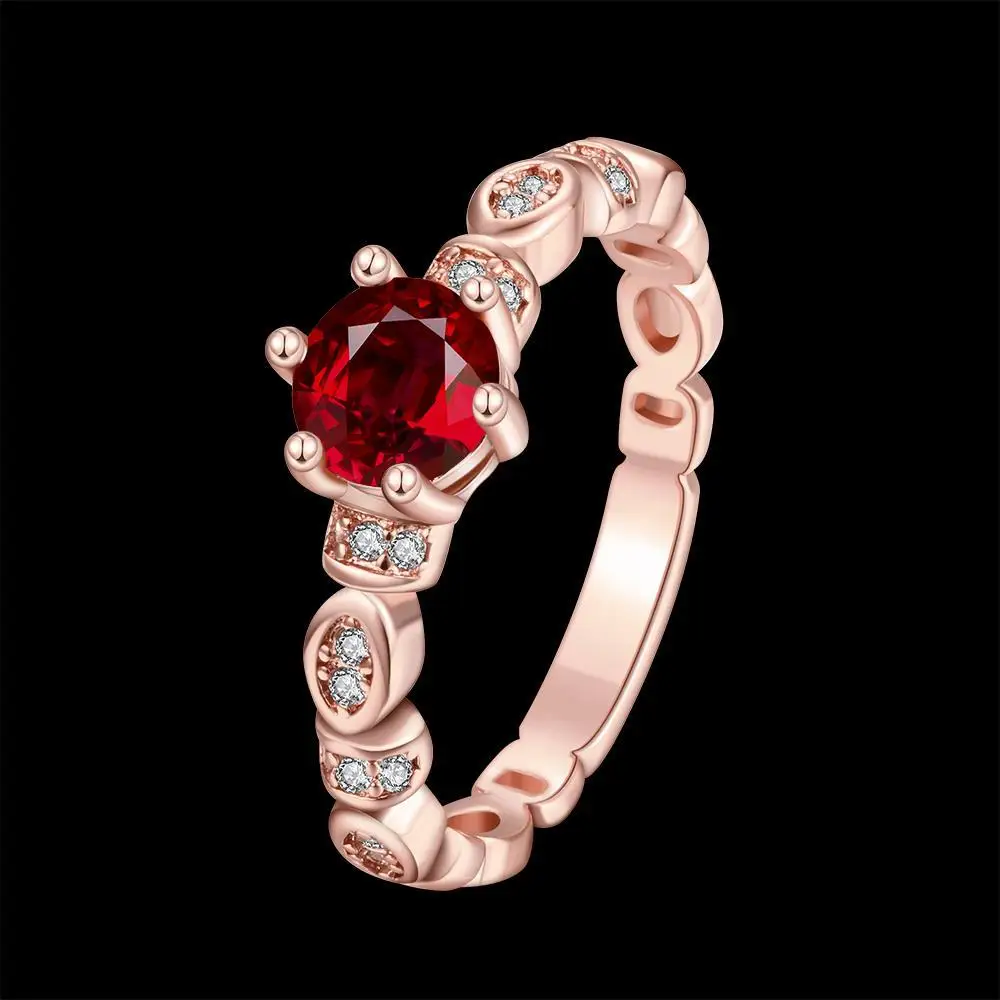 Для женщин золото Цвет палец кольцо красный кристалл полые изделия оптовая