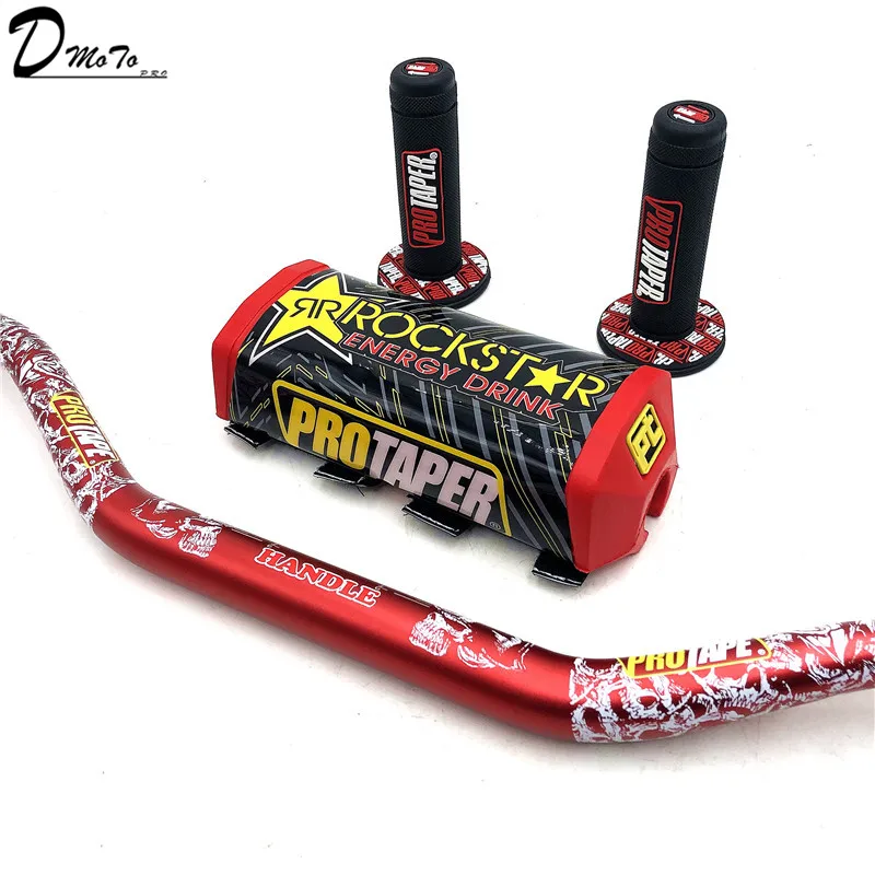 Red R 1-1/" Руль с барными подушечками ручки для протейпинга KTM CRF KLX мотоцикл Грязь питбайк ATV Quad гоночный велосипед - Цвет: Red R