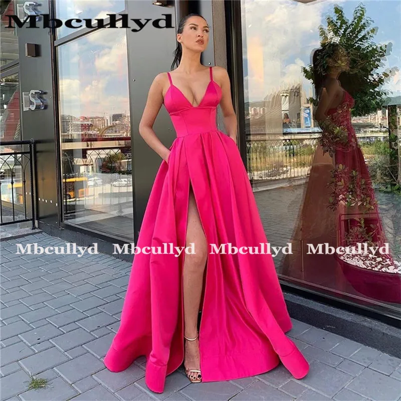 Mbcullyd элегантные атласные Выпускные вечерние платья длинные 2020 A-Line с карманами