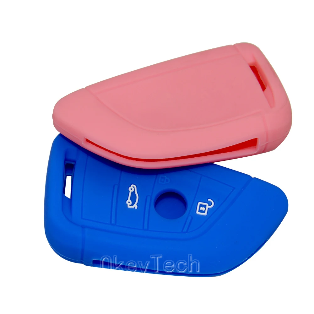 

Auto Car Key Holder Case Silicone Rubber Fob Cover Case Skin Protector For BMW X5 X6 Remote Key Bag 6 Colors Keyless Accessories