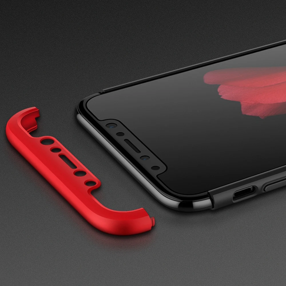 Roybens для IPhone X нрав Стекло Экран протектор 3 в 1 Гибридный Панцири 360 Полный
