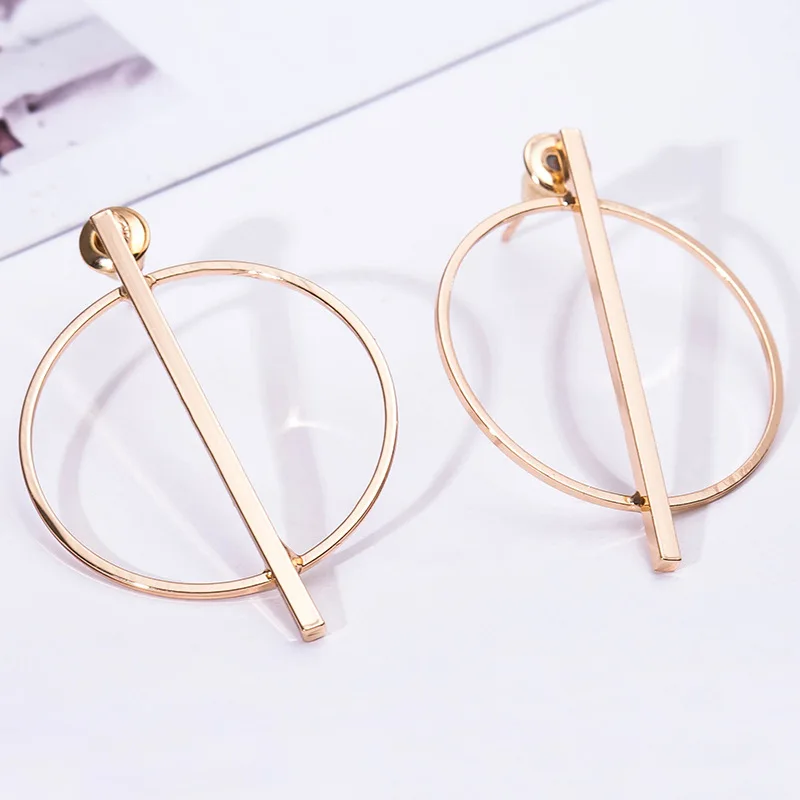 Новинка 2017 круглая металлическая фотография в стиле панк|earring shelf|stud earrings for