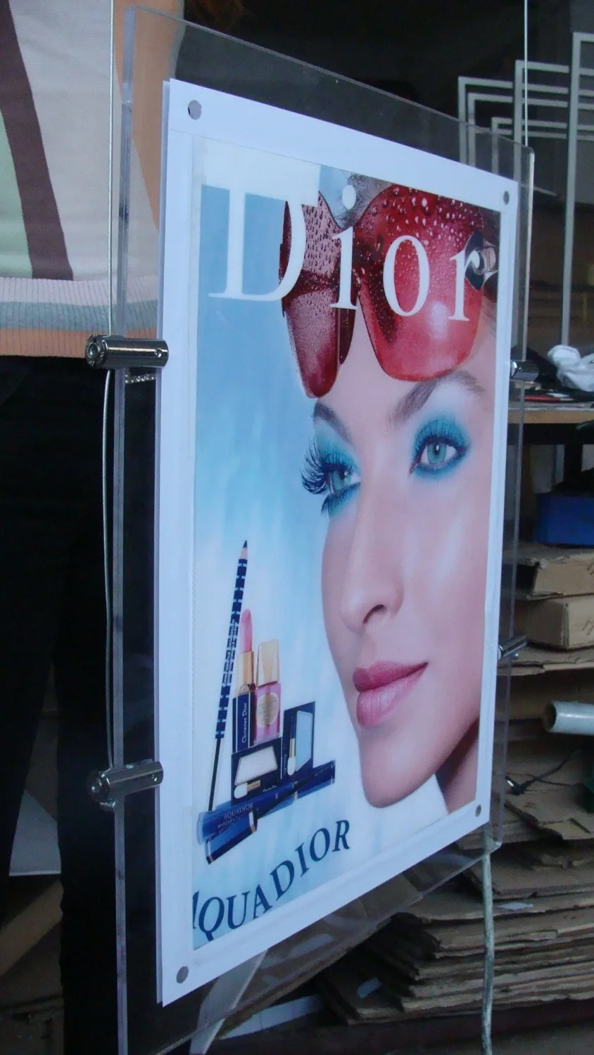 Cable Kits system Acrylic Frame LED Illuminated Signage Light Panel Boxes for Real Estate Window Vertical 3XA4/column |