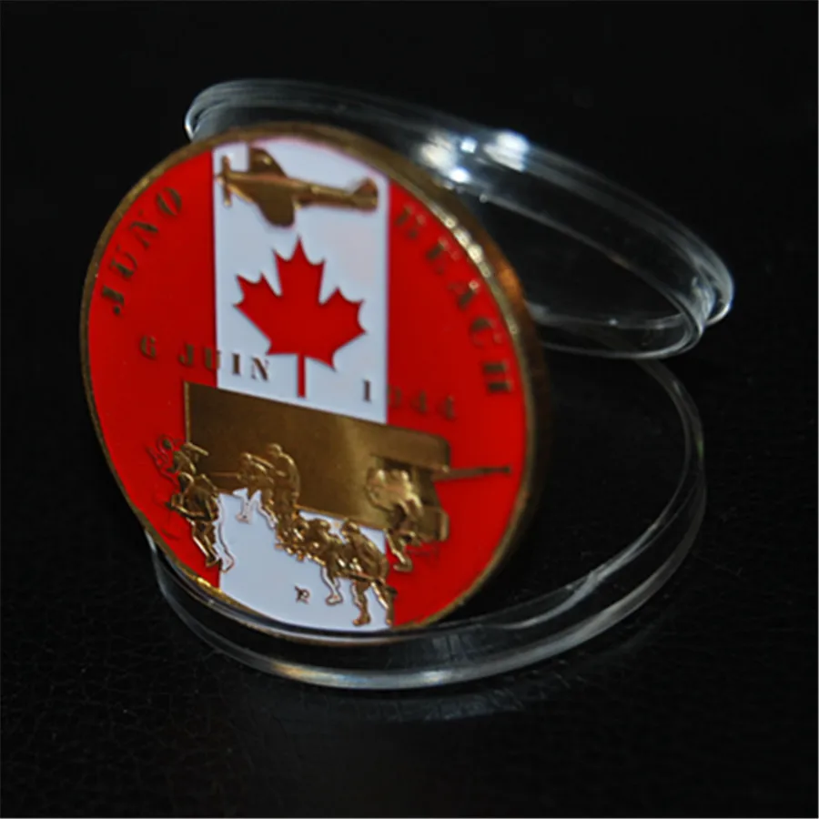 Фото Free Shipping 1pcs/lot Canadian maple leaf gold coin 1944.6.6 Juno Beach Дом и сад Free Shipping 1pcs/lot Canadian maple leaf gold coin 1944.6.6 Juno Beach Дом и сад