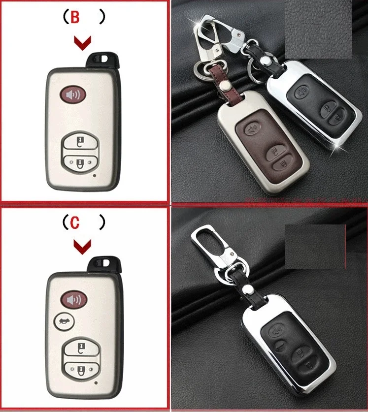 Leather Car Key Case Cover For Toyota Land Cruiser Prado 150 Camry Prius Crown For Subaru 2013 Foreste Outback XV legacy