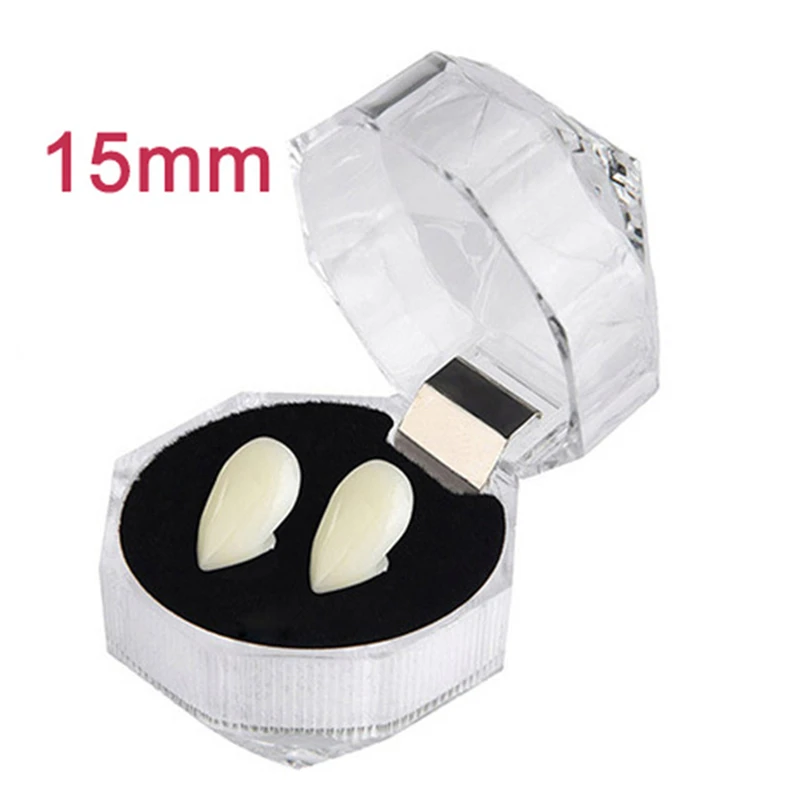 15MM with Box Набор в стиле хип-хоп с золотыми зубами, с верхней частью, в стиле панк, с зубами, Grillz, Groll, зубы вампира, ювелирные изделия, подарки на Хэллоуин, рэппер, ювелирные изделия F40 - Окраска металла: 15MM with Box