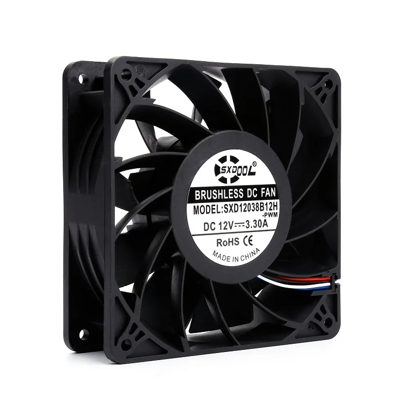 Блок охлаждения gpu для antminer SXD12038B12H, 120 мм, 120*120*38 мм, 12 в пост. Тока, 5200 А, об/мин, 210CFM, мощный для BTC BCH SBTC UBTC