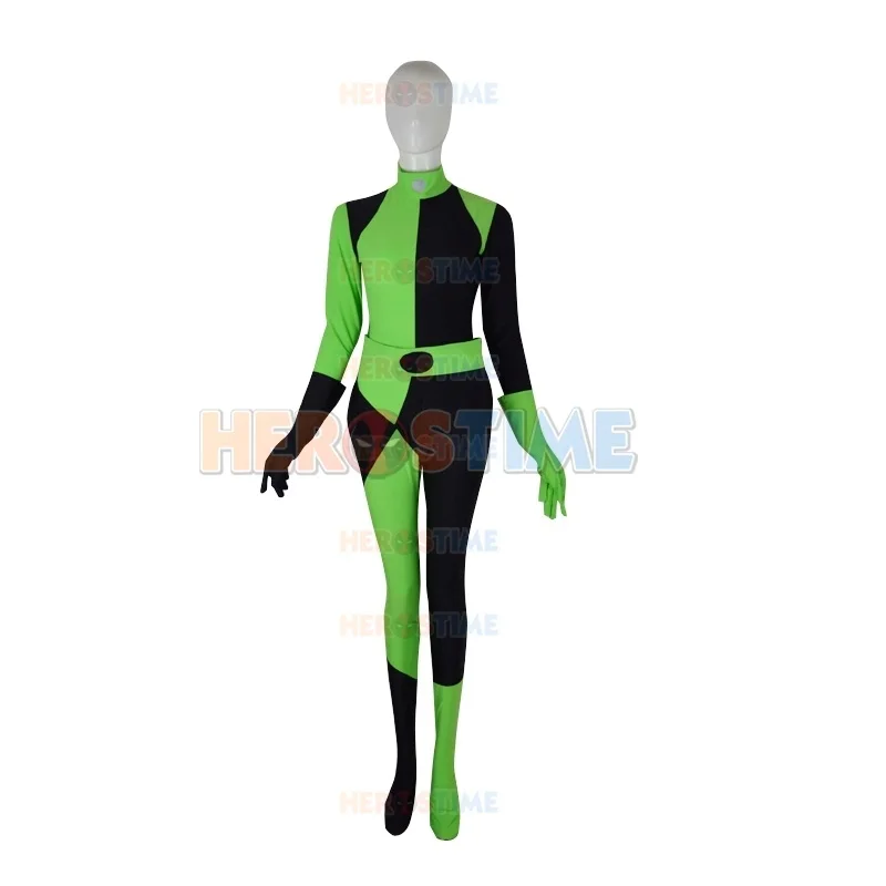 Женский костюм супер злодей Kim возможные Shego на Хэллоуин для взрослых и детей