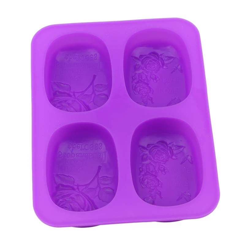 Силиконовая форма для мыла с 4 отверстиями в форме Розовых Бабочек сахарное