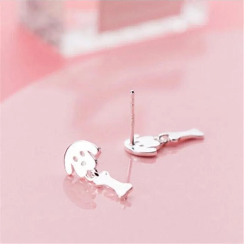 Серьги гвоздики LULU PIG из серебра 925 пробы Корейская версия модные милые серьги для