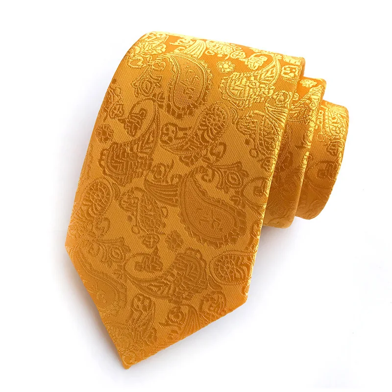 

New Classic Paisley Gold JACQUARD WOVEN 100% Silk Men's Tie Necktie