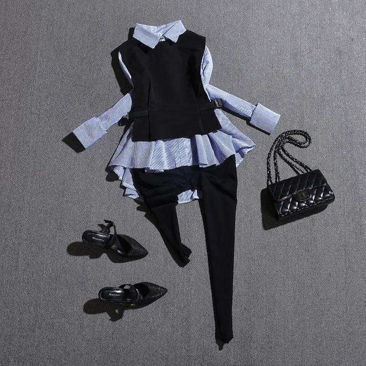 Женский костюм Женская одежда комплект дамы женский модные джемпер клетчатый