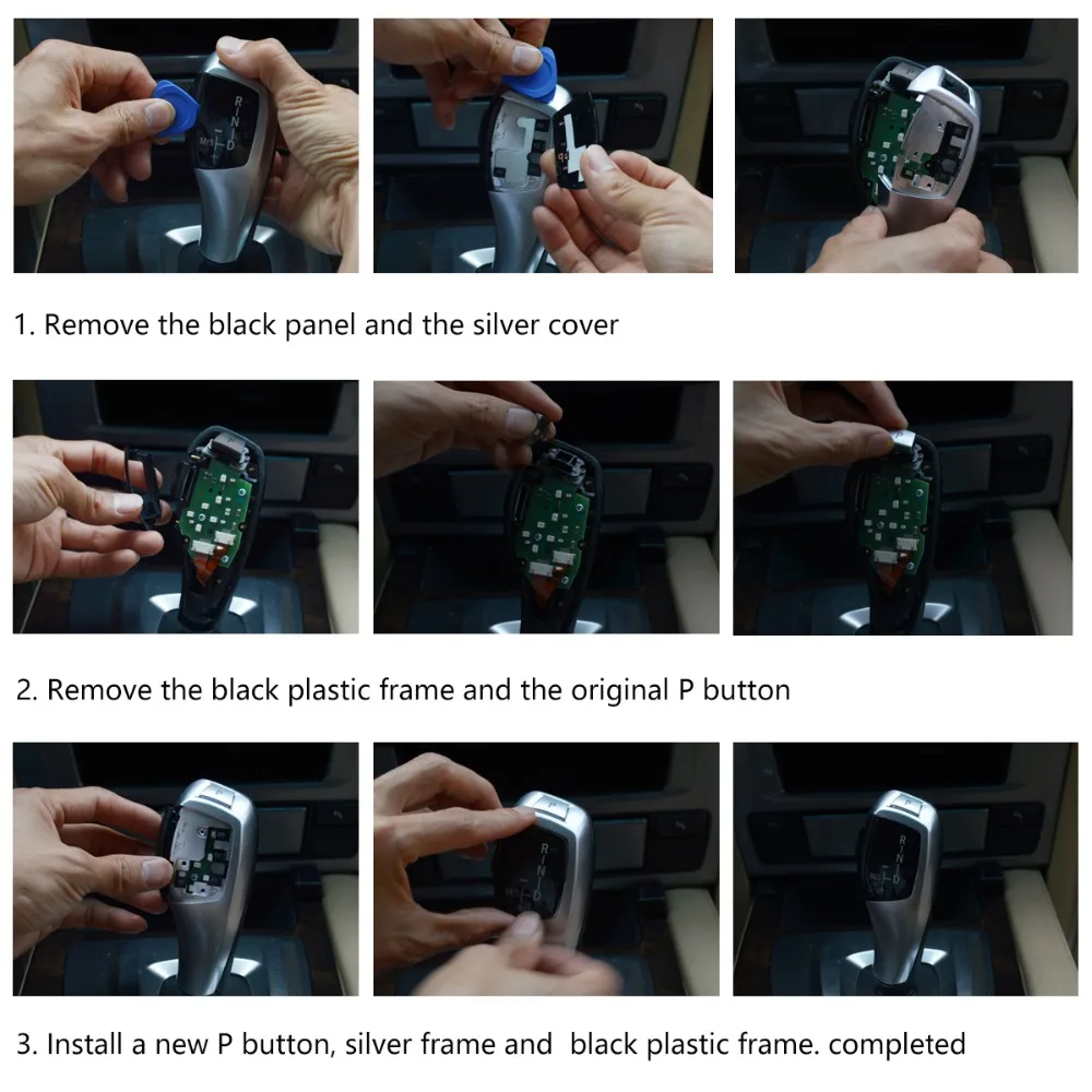 

Car Styling ABS Chrome Interior Electronic Gear Shift P Button Replace Cover For BMW 5 Series E60 2005 2006 2007 2008 2009 2010