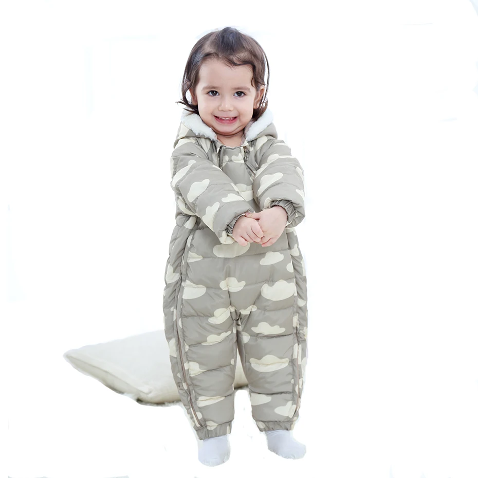 Down Cotton Baby Rompers Winter Thick Boys Costume Girls Warm Infant Snowsuit Kid Jumpsuit Children Outerwear Wear 0-36m | Детская