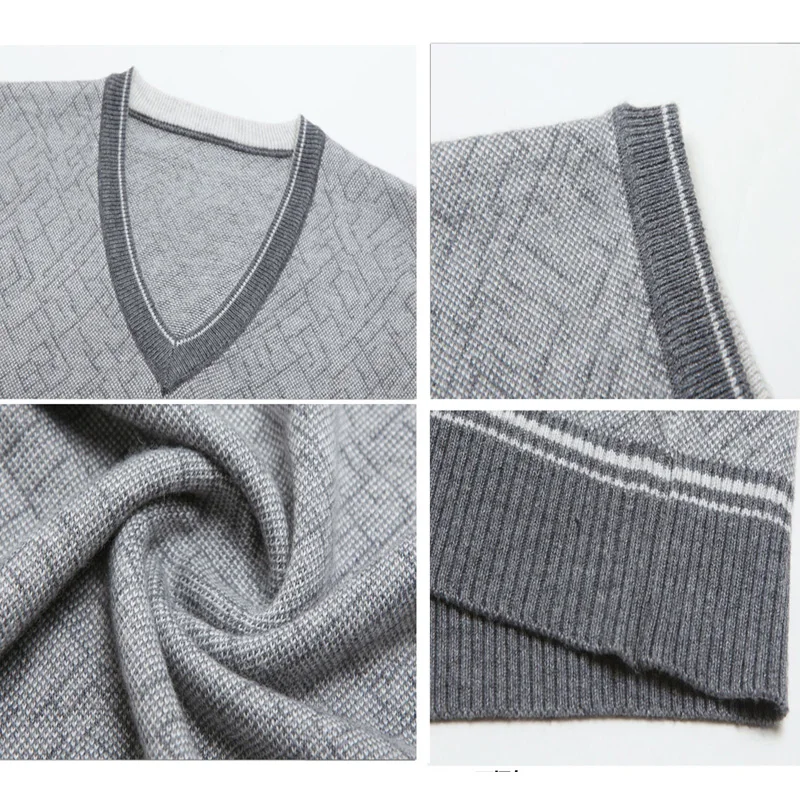 Мужской шерстяной жилет EICHOS повседневный вязаный без рукавов с v образным