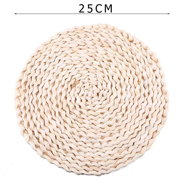 25 cm WHISM круглые подставки для кружек, кухонных обеденных столов, коврики с теплоизоляцией, подставка для горшков ручной работы, плетеные подставки для напитков - Цвет: 25 cm