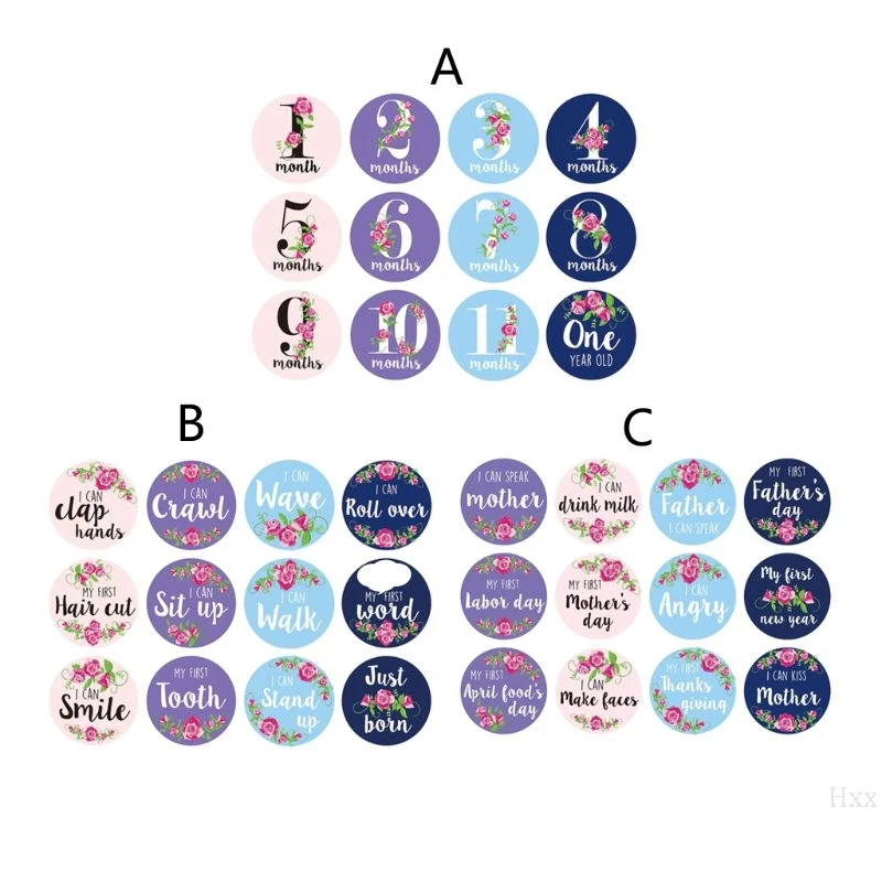 Новорожденные Беременные женщины ежемесячная фотография наклейка Забавный