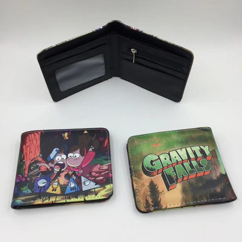 Gravity Falls 4 Время приключений красочные аниме кожаные кошельки кредитные карты и фото держатель кошелек Подарочная монета карман Мужская Женская сумочка для денег - Цвет: Gravity Falls 4