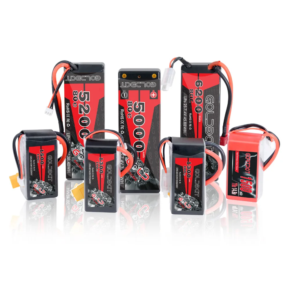 Аккумулятор GOLDBAT lipo 7 4 В 11 1 14 8 в 50C 100C 1300 мАч 1500 4000 5000 5200 6200 для pfv RC CAR Helicopter