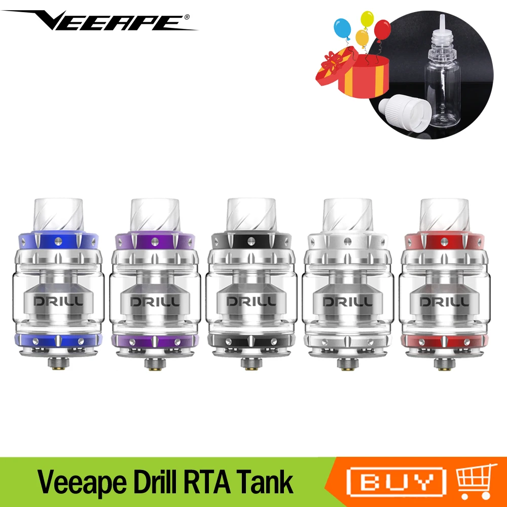 Оригинальная дрель Veeape DAMSELFLY RTA пульверизатор для электронных сигарет диаметром