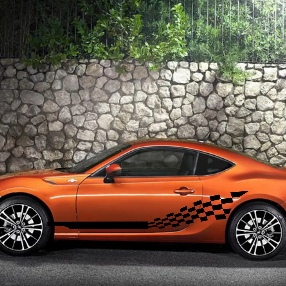 Автомобильные наклейки гоночный клетчатый флаг 85 дюймов для 86 виниловых дверей